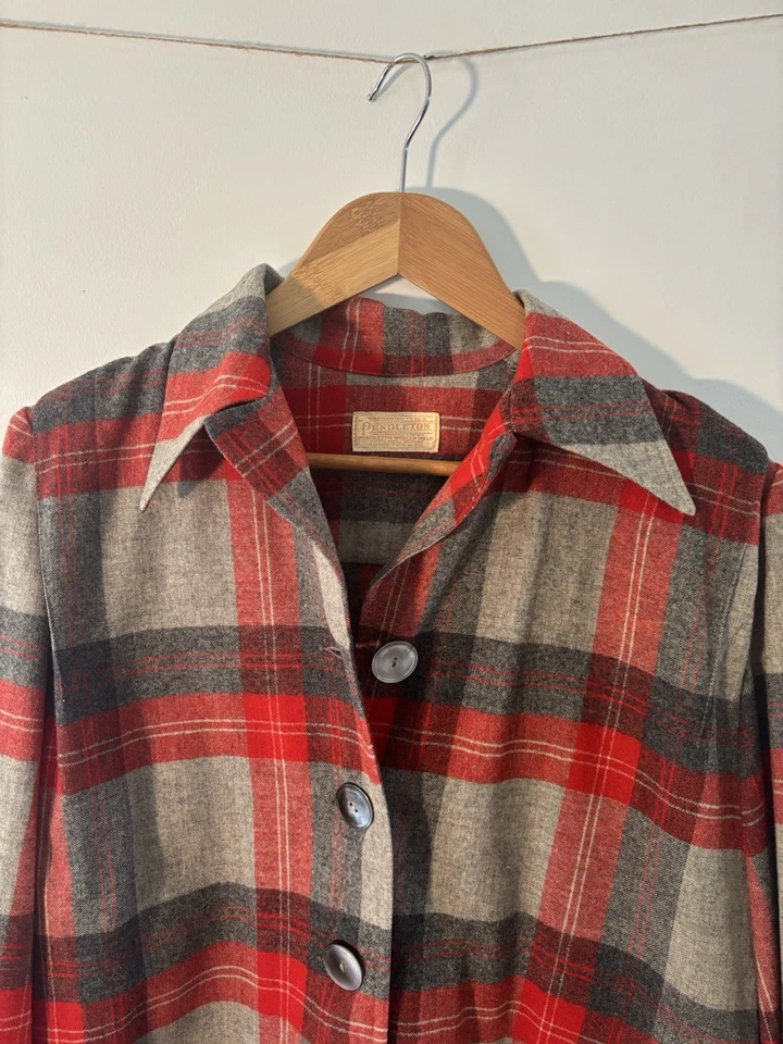 De colección. Chaqueta Pendleton 49er 1950 Shacket Chore Lana Búfalo Cuadros Mujer S/M? Foto 3 de 4