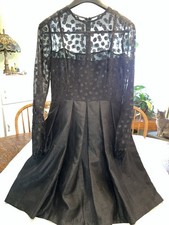 Beautiful Little Black Party Dress Size 4 Sheer Long Sleeve. Great condition