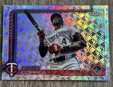 2025 Topps Chrome CARLOS CORREA Logofractor Image Variation #204 SP Twins