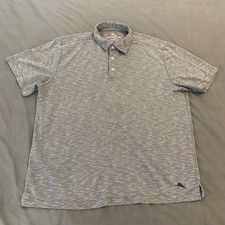 Tommy Bahama Polo Shirt Mens Large Blue Marlin Logo Lightweight Casual Golf