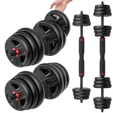 Adjustable Dumbbells Set, 20/30/40/60/80lbs Free Weight Set with Connector of...