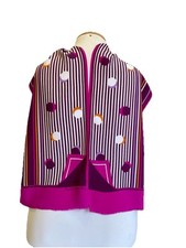 Fran oise Gu rin Paris Silk Scarf Pink Purple Stripes Geometric Print A121