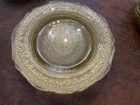 4 Pc Vintage Federal Glass Patrician Spoke, Amber Depression 7.5” Salad Plate