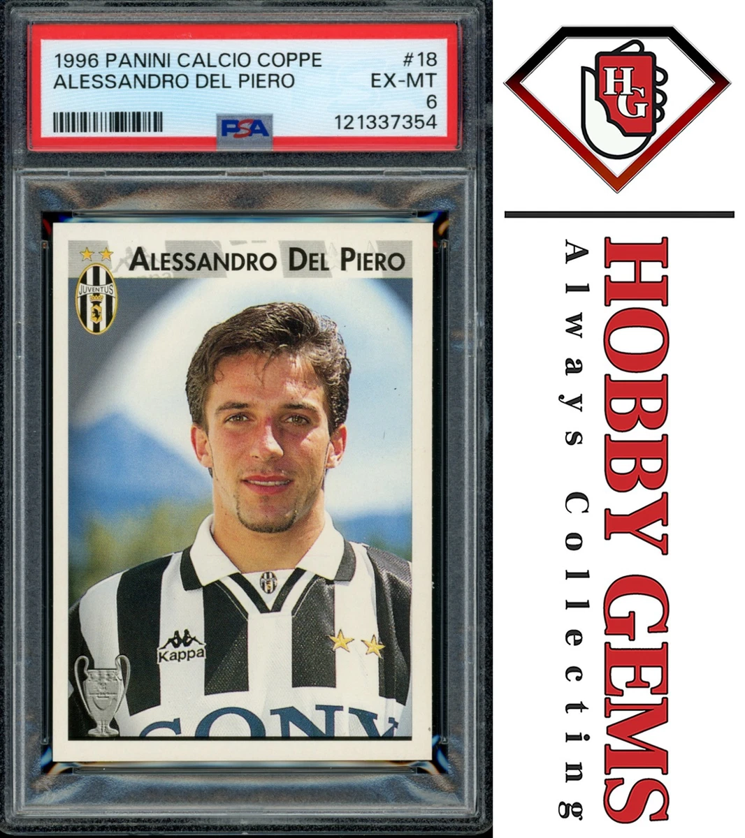Carte Panini Calcio '97 Roberto Baggio #222 - PSA 6 EX-MT, AC Milan, Supercampioni