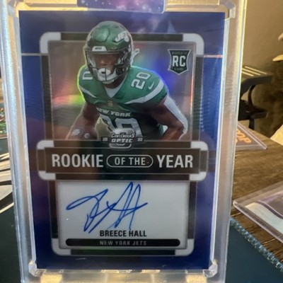 2022 Contenders Optic Breece Hall Rookie Of The Year Blue 2/60
