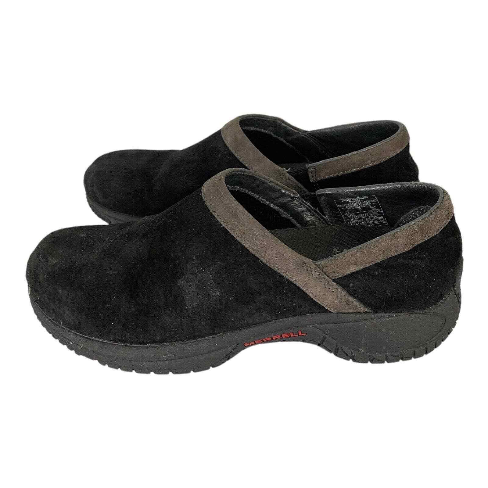 Zoccoli mocassini Merrell neri scamosciati Encore Adams donna 7 5