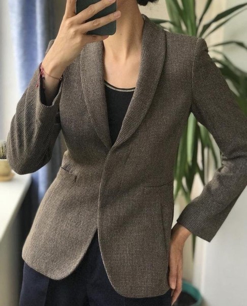Damen Giorgio Armani Blazer Braun Wolle 34