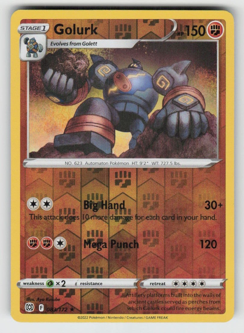 Reverse Holo Golurk 083/172 Rare Brilliant Stars Near Mint