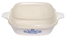 CorningWare BLUE CORNFLOWER P-41 Petite Pan Mini Casserole w/ Plastic Lid, USA