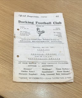 1960 61 Dorking V Chesham United
