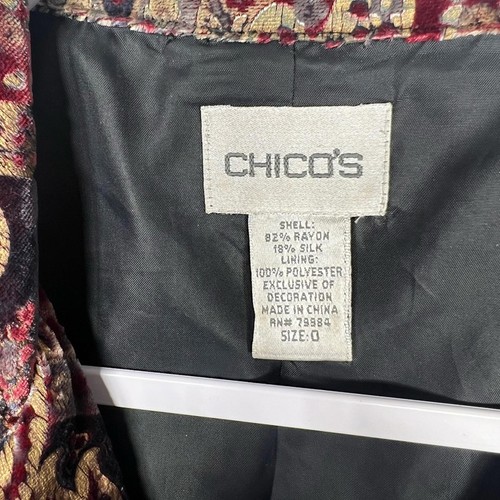 Chico's Blazer Burgunder Paisley Samt 122 - Bild 4 von 4