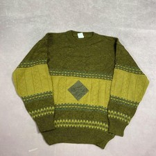 Vintage Knitted Jumper Abstract Patterned Grandad Knit Sweater Men's M