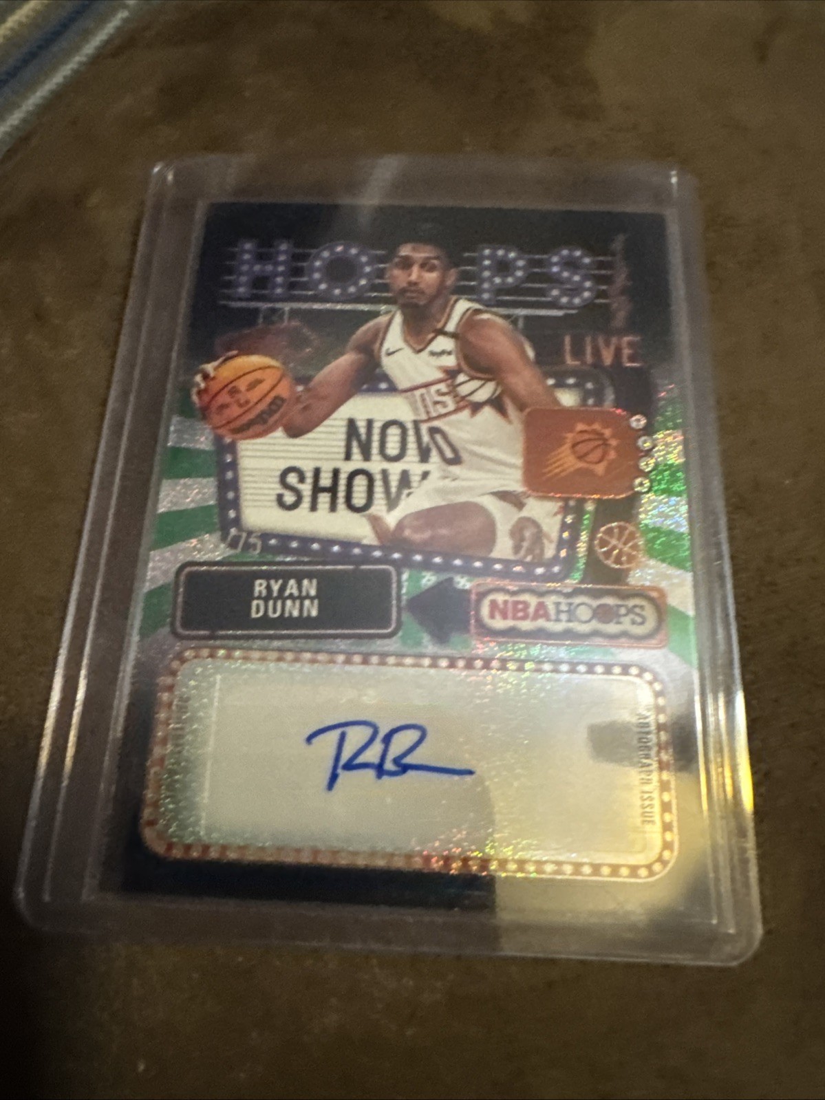 Ryan Dunn 2025-26 Topps Green ROOKIE AUTO /75 Hoops Signs Suns