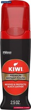 Kiwi Instant Shine Protect Liquid Shoe Polish, Black, 1 Bottle with Sponge App