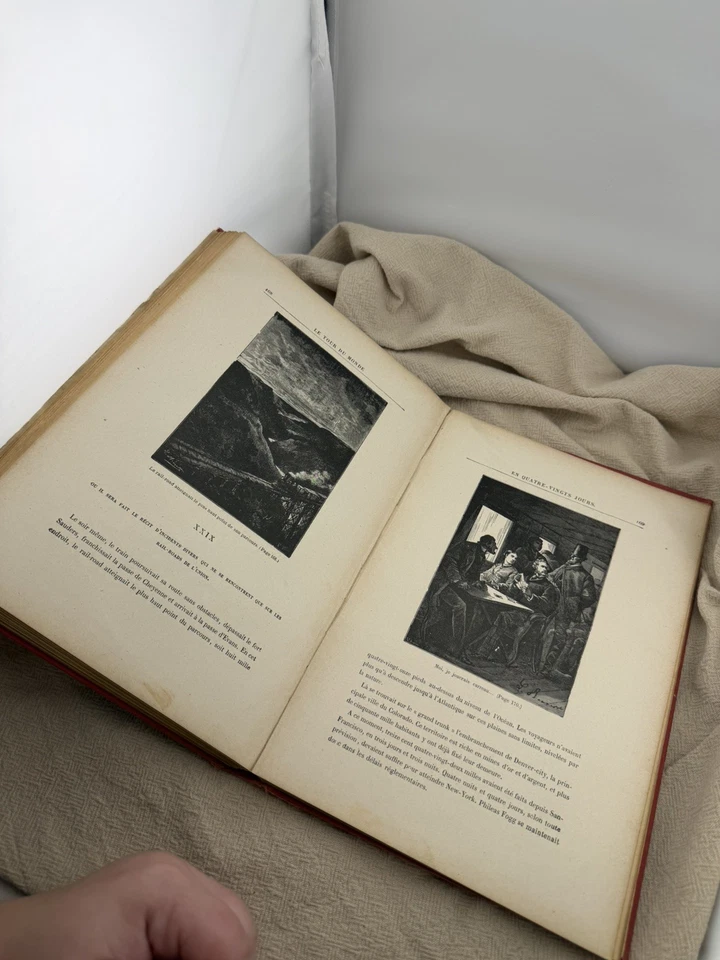 Antique 1931 Le Tour Du Monde en 80 Jours Jules Verne pub. Hachette hardcover - Image 2 of 4