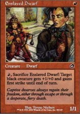 [1x] Enslaved Dwarf - Foil Slight Play, English Torment MTG Magic