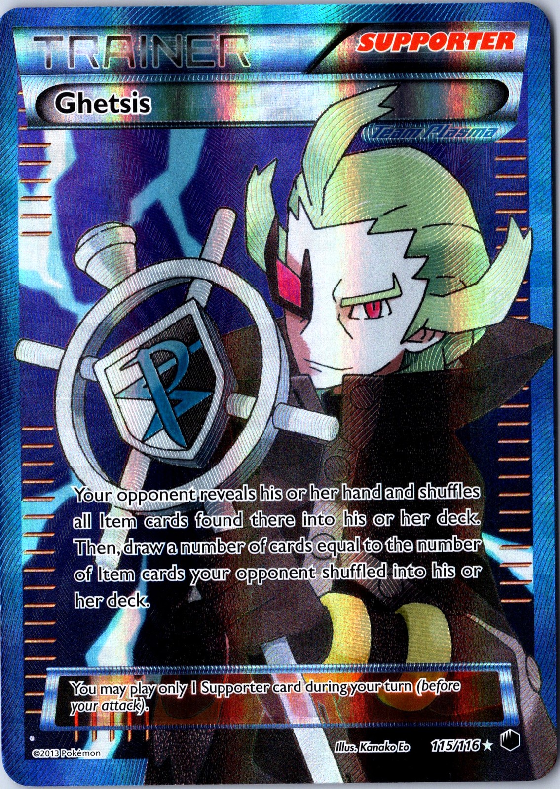 Plasma Freeze #115/116 Ghetsis (Team Plasma) (Full Art) - Holo - NM