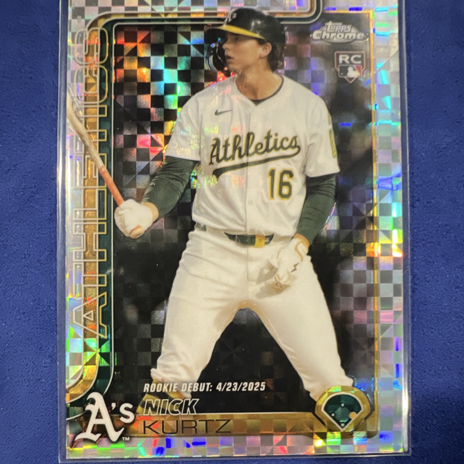 2025 Topps Chrome Update Nick Kurtz Athletics Rookie Geometric Refractor USC180