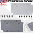 2PCS License Plate Protector Clear License Plate Cover Car Frame Cover Shield US
