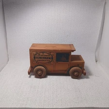 Vintage Armour's Quality Products Wooden Truck Coin Bank