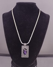 Lois Hill Sterling Silver Amethyst Filigree P...