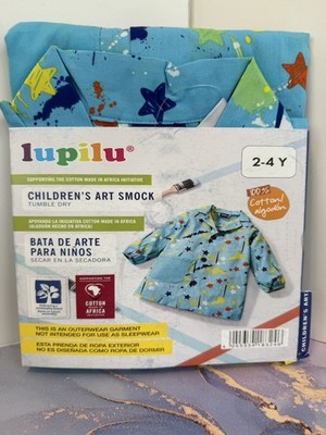 Children s Cotton Art Paint Smock Sz 2-4Y by Lupilu Blue Stars Water Repellent
