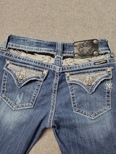Miss Me Women  s Bootcut Jeans JP5010-7 Blue Bling Flap Pocket Size 30