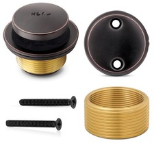 Tip-Toe Bathtub Drain Trim Kit with Two-Hole Overflow Faceplate   All Bras