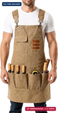 Heavy Duty Canvas Work Apron with Tool Pockets for Workshop Use Heavy duty can