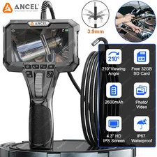 ANCEL AN303 3.9mm Endoscope 6LEDS 1920P HD Industrial Borescope Inspection 4.3"