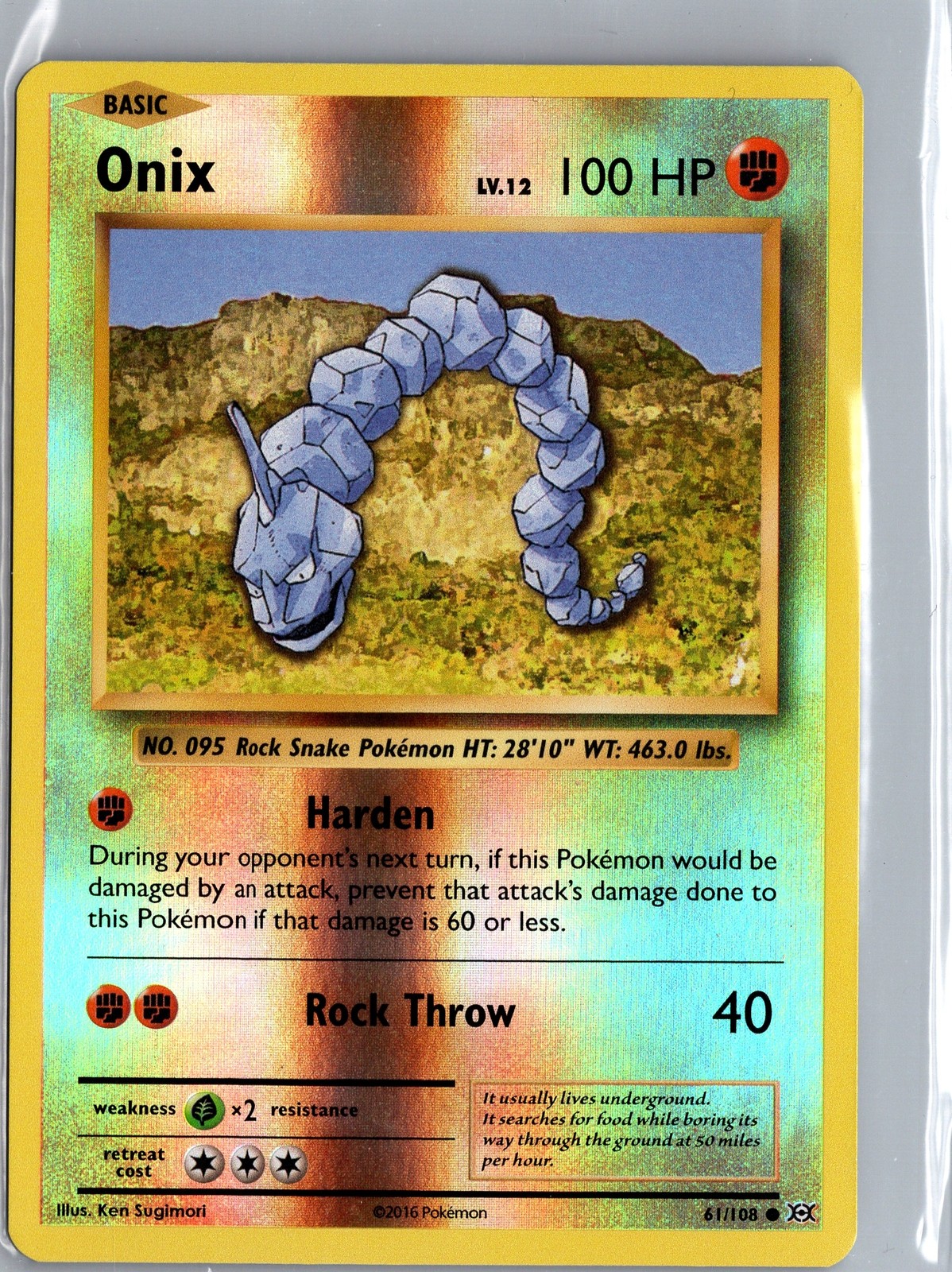 Onix 61/108 Holo Rare Evolutions Pokemon Card LP