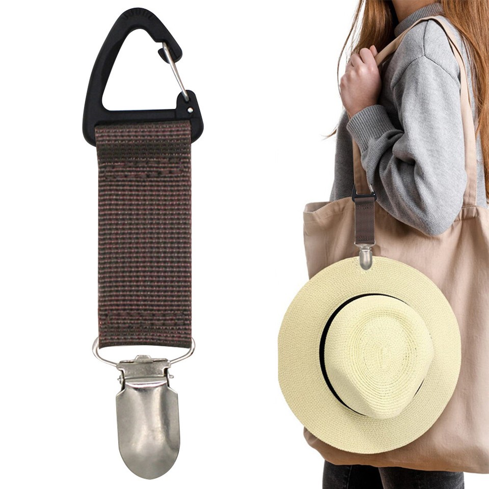 Hat Clip On Bag Canvas Portable Hat Keeper Clip Travel Outdoor