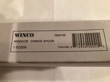 Winco Windsor Dinner Spoon 18/0 Stainless Steel New in Box - 12 Spoons 0002-03