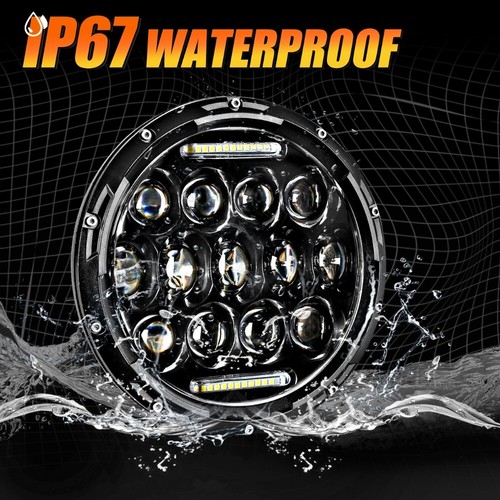 Pair 7" Inch LED Headlight Round HI/LO Sealed Beam Fits Chevy Camaro C10 JEEP JK - Picture 3 of 11