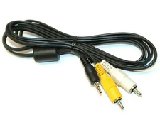 Video RCA Yellow White Dual Cables to 2.5mm Aux Input Cord for Camcorder