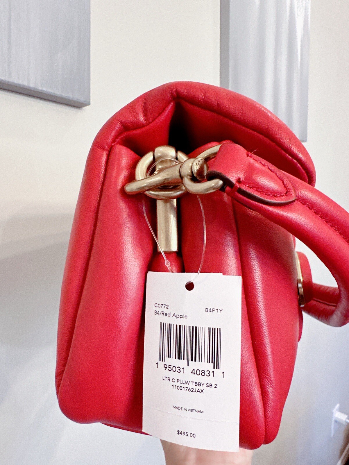 COACH Pillow Tabby 26 Red Apple Leather Top Handle C0772 image 7