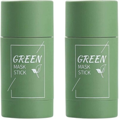 Green Tea Cleansing Mask Stick Facial DeepPurifying Blackhead Acne Remover 2 Pcs