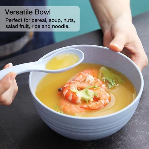 6 Pack Plastic Cereal Bowls Set for Noodles Soup Pasta Ramen Salad, 24oz - Picture 7 of 8