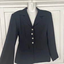 SOOO CRAZY RINA ROSSI Black Blazer Jacket Size 8