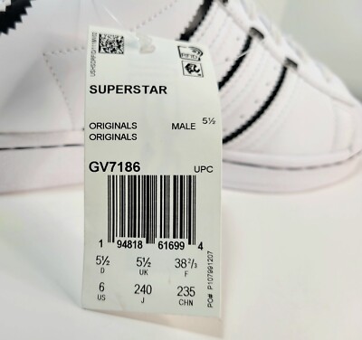 ADIDAS ORIGINALS SUPERSTAR Sneakers Shoes White Black Mens 6 Womens 7.5 |  eBay