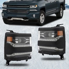 For 2016-2018 Chevrolet Silverado 1500 Full LED Headlight Headlamp w/ DRL L & R
