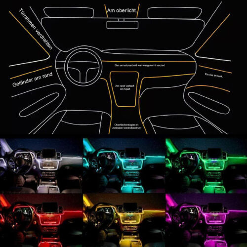 8m LED Auto Ambientebeleuchtung Lichtleisten APP RGB Für BMW E60 E61 E81 E87 E53 - Bild 2 von 10
