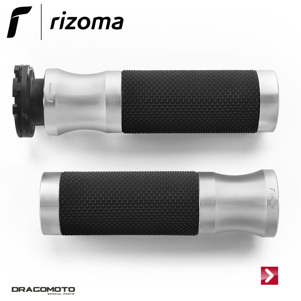 Poignées sport Rizoma GR255A anti vibration pour Vespa GTS 300 Hpe argent
