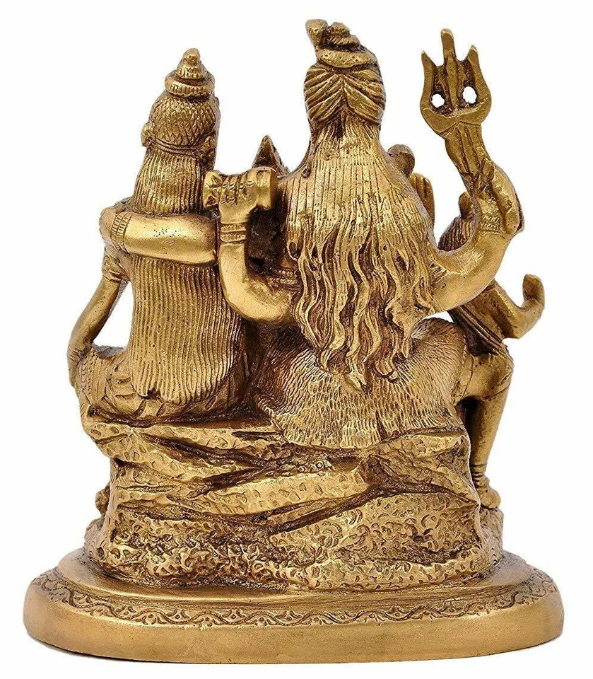 Estatuilla de latón Shiva Parvati Ganesha Parivar familia Murti ídolo estatuilla escultura Foto 3 de 4