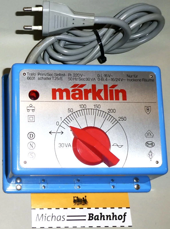 Märklin 6631 Trafo Primär Selbstschalter T25/E Pr 220V 50Hz Sec 30VA  HG4 å