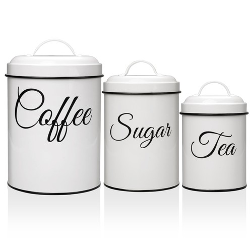 3pack Canister Counter Coffee Tea Sugar Container Set Home Kitchen Decorative - Picture 6 of 11