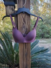 Auden Bliss Lightly Lined Wirefree Bra Womens 32D Adjustable Straps Purple