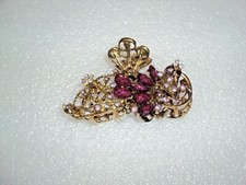 Crystal Rhinestone Bronze Peacock Hair Clip Claws Clamp Hairpin Choco Color