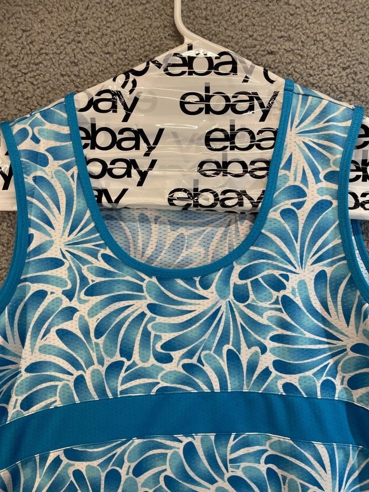 Tech Elements By Danskin Blue Floral Workout Tank Top Size 14-16 - Image 2 of 4