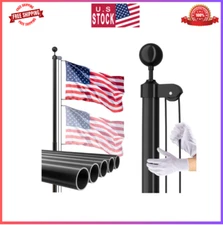 Flag Pole Kit Extra Thick Heavy Duty Aluminum Flagpole Outsides 25 FT